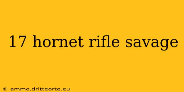 17 hornet rifle savage