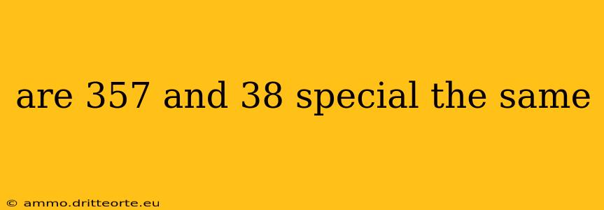 are 357 and 38 special the same