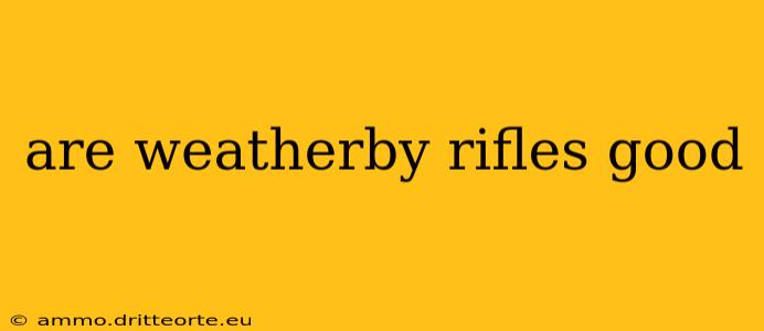 are weatherby rifles good