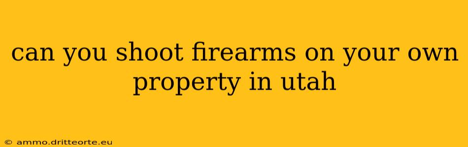 can you shoot firearms on your own property in utah