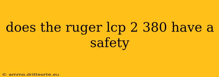 does the ruger lcp 2 380 have a safety