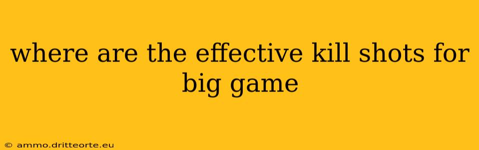 where are the effective kill shots for big game